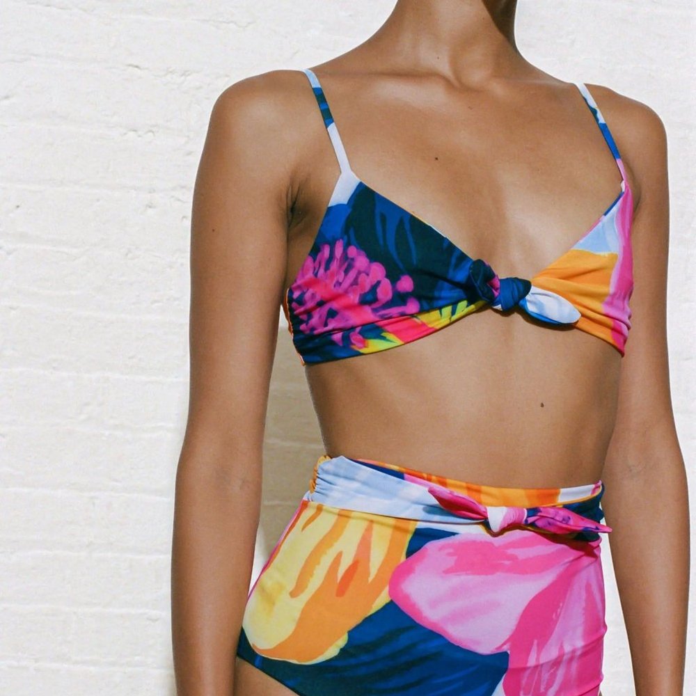 NWT Mara Hoffman Carla bikini top in Viti print